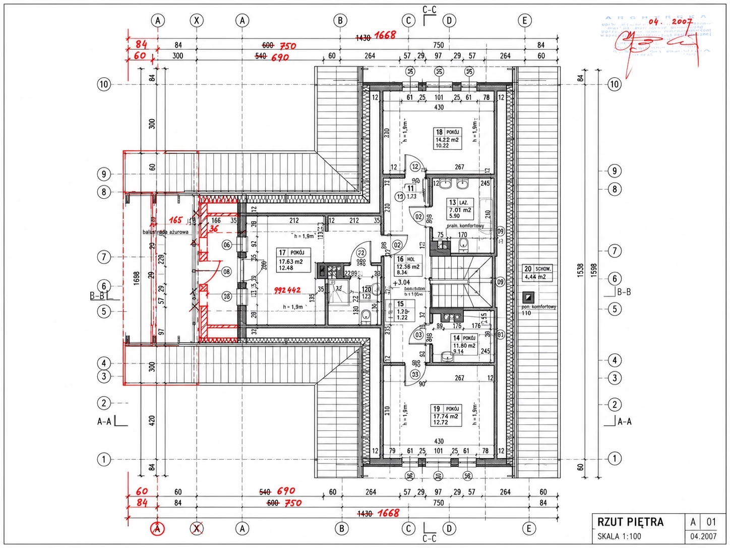 Rzut poddasza użytkowego domu 196 m² w Świerznej
